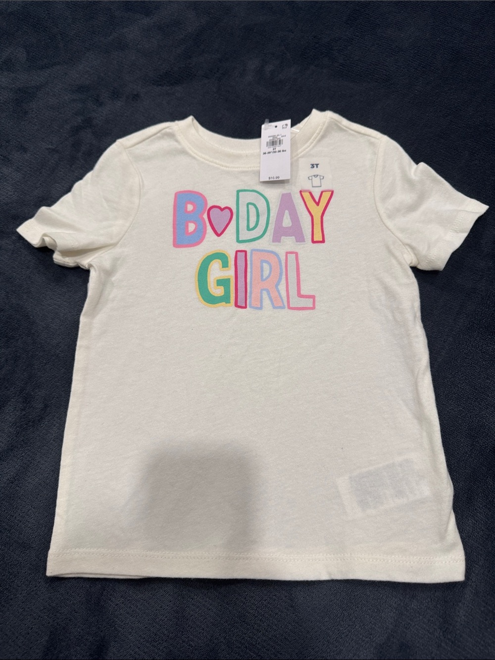 🚨2/$10🚨Old Navy White Tee with Pink, Blue, Green and Yellow Lettering